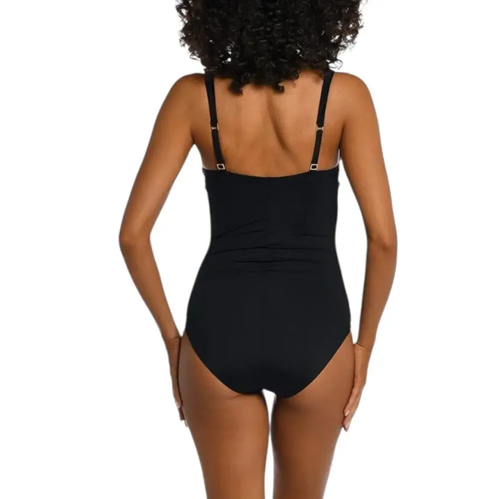 New Women’s La Blanca Island Goddess Ruffle One Piece Swimsuit Size 16